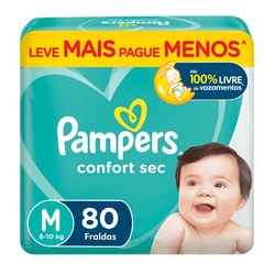 Fralda Pampers Confortsec M/80un