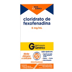 Clor Fexofenadina 6mg/ml 60ml Nova Quim