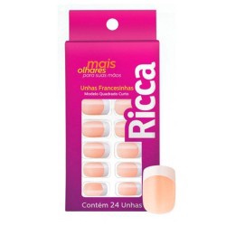 Unhas Ricca Francesinha Rosa